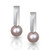 Long Sterling Silver Triangular Bar Earringsby Estelle Vernon | Pink Freshwater Pearl