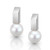 Sterling Silver Rectangular Bar Earrings with White Freshwater Pearls, Modern Art Jewelry by Estelle Vernon Sterling Silver Rectangular Bar Earrings with White Freshwater Pearls, Modern Art Jewelry by Estelle Vernon