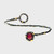 Circle and Garnet Crossover Bracelet from Brenda Smith | Oxidized Sterling Silver and 14 Karat Yellow Gold | Garnet and Diamonds Circle and Garnet Crossover Bracelet from Brenda Smith | Oxidized Sterling Silver and 14 Karat Yellow Gold | Garnet and Diamonds