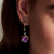Amethyst and Diamond Drop Earrings from Brenda Smith | Oxidized Sterling Silver and 18 Karat Yellow Gold | Amethyst and Diamonds