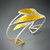 Contemporary Jewelry, Feathered Cuff by Judith Neugebauer | Sterling Silver and 23 Karat Gold leaf