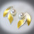 Contemporary Jewelry, Pearl Wing Earrings from Judith Neugebauer | Sterling Silver and 23 Karat Gold Leaf | Freshwater Pearls