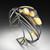 Contemporary Jewelry, Monarch Leaf Cuff from Judith Neugebauer | Sterling Silver and 23 Karat Gold Leaf | Freshwater Pearl
