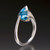 Silver  Infinity Hope Ring with Blue Topaz, Art Jewelry by Aleksandra Vali 
