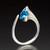 Silver  Infinity Hope Ring with Blue Topaz, Art Jewelry by Aleksandra Vali 
