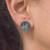 Freeform Post Earrings on Model from Suzanne Schwartz | Oxidized Silver and Fine Silver Stitching
