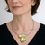 Contemporary Jewelry, In Bloom Necklace on Model from Judith Neugebauer | Sterling Silver and 23 Karat Gold Leaf | Freshwater Pearls