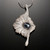 Solanum Pendant, Art Jewelry by Aleksandra Vali } Sterling Silver and Black Akoya Pearl