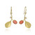 Contemporary Fine Art Jewelry | 18 Karat Yellow Gold | Coral and Diamonds | Organic Leaf Dangle Earrings