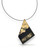 Portal Pendant | Steel, Gold | Art Jewelry by Bette Barnett