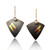 Oxidized Sterling Silver Kite Earrings with Keum Boo | Oxidized Silver, Gold Leaf, Pearl | Handmade Art Jewelry by Estelle Vernon