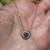 Washi Mini Round Pendant, Blue Sapphire, Modern Jewelry by Keiko Mita