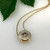 Washi Mini Round Pendant, Brown Diamond, Modern Jewelry by Keiko Mita