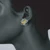 Sterling Disk Earrings on model, Modern Art Jewelry by Liaung-Chung Yen
