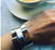 Sterling Silver Buckle Up Cuff on model, Modern Art Jewelry by Mia Hebib
