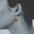 Modern Enamel Jewelry, Crimson Burst Earrings on Model by Amy Roper Lyons