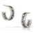 Luz Long Rectangle Hoops from Belle Brook Designs | Sterling Silver with a Satin Finish | Diamonds