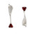 Winding Breeze Earrings by Aleksandra Vali, Modern Art Jewelry | Sterling Silver and Red Garnet
