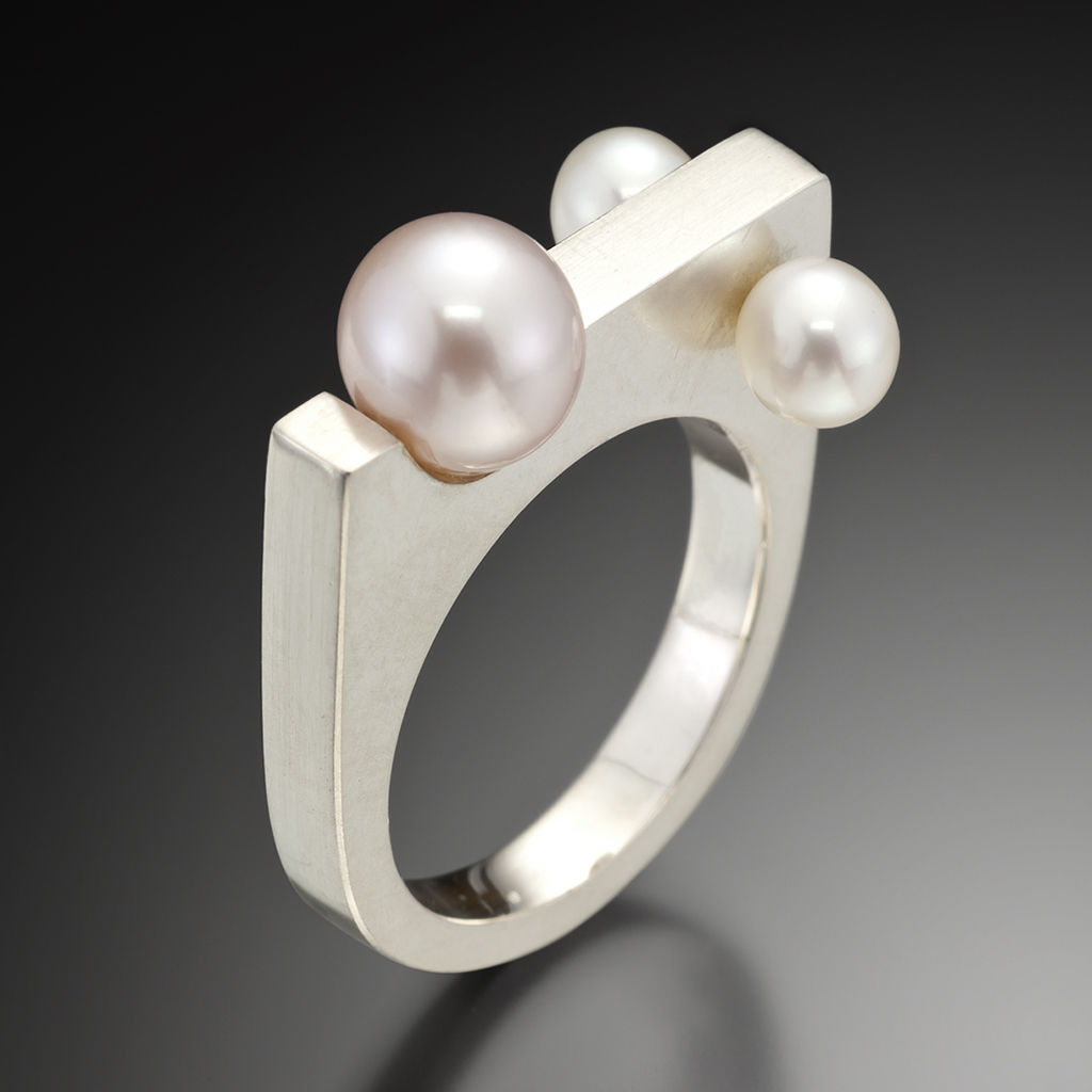 Gopalam Gems Silver And Pearl Pearl Silver Rings at Rs 499/piece in Jaipur
