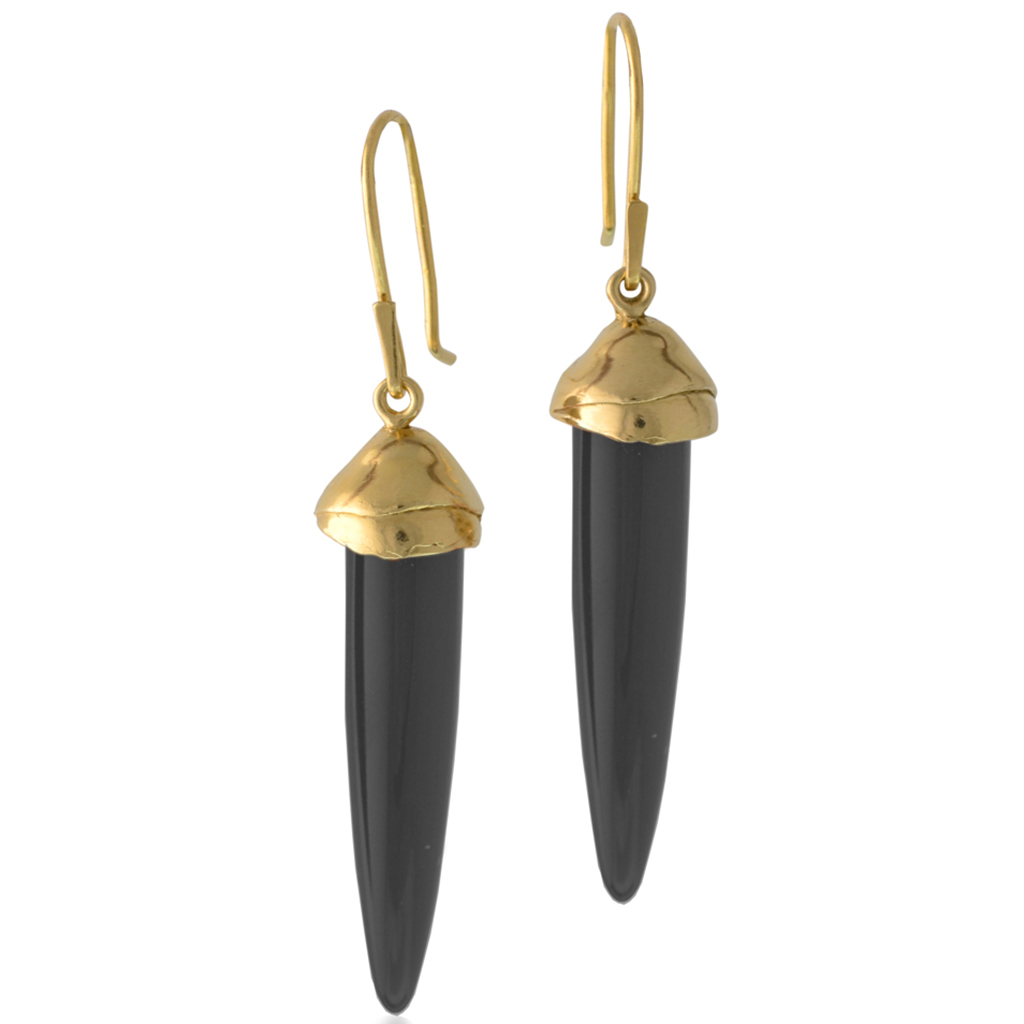 1928 Jewelry Jet Black Faceted Teardrop Stone Drop Earrings