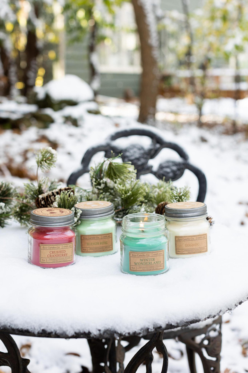 8oz mason WINTER WONDERLAND soy candle | Eco Candle Co.