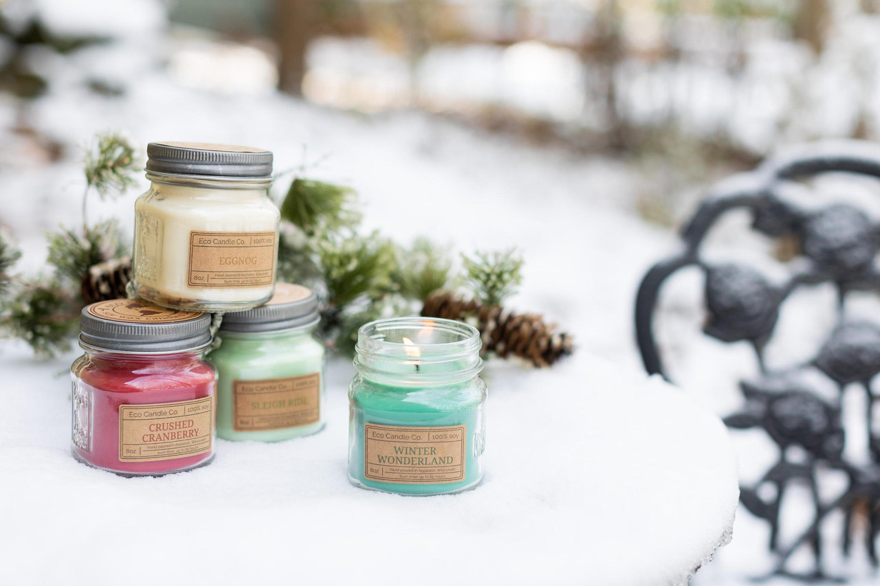 8oz mason WINTER WONDERLAND soy candle | Eco Candle Co.