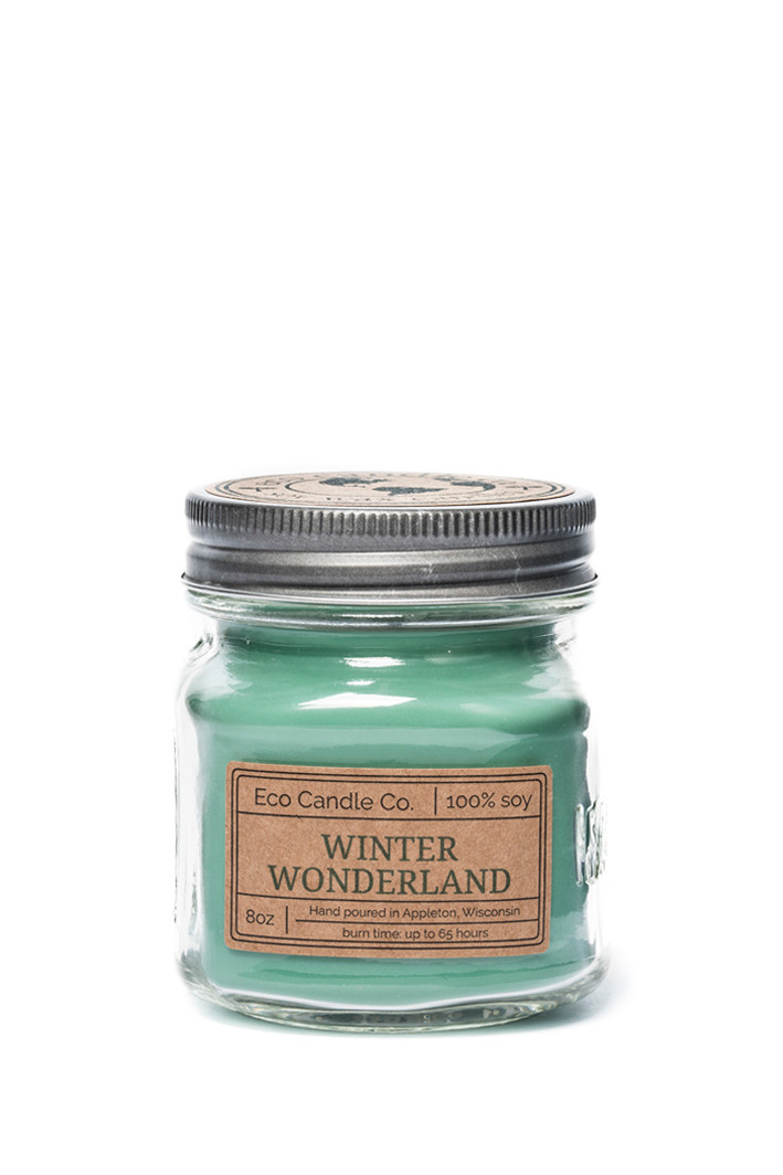 8oz mason WINTER WONDERLAND soy candle | Eco Candle Co.