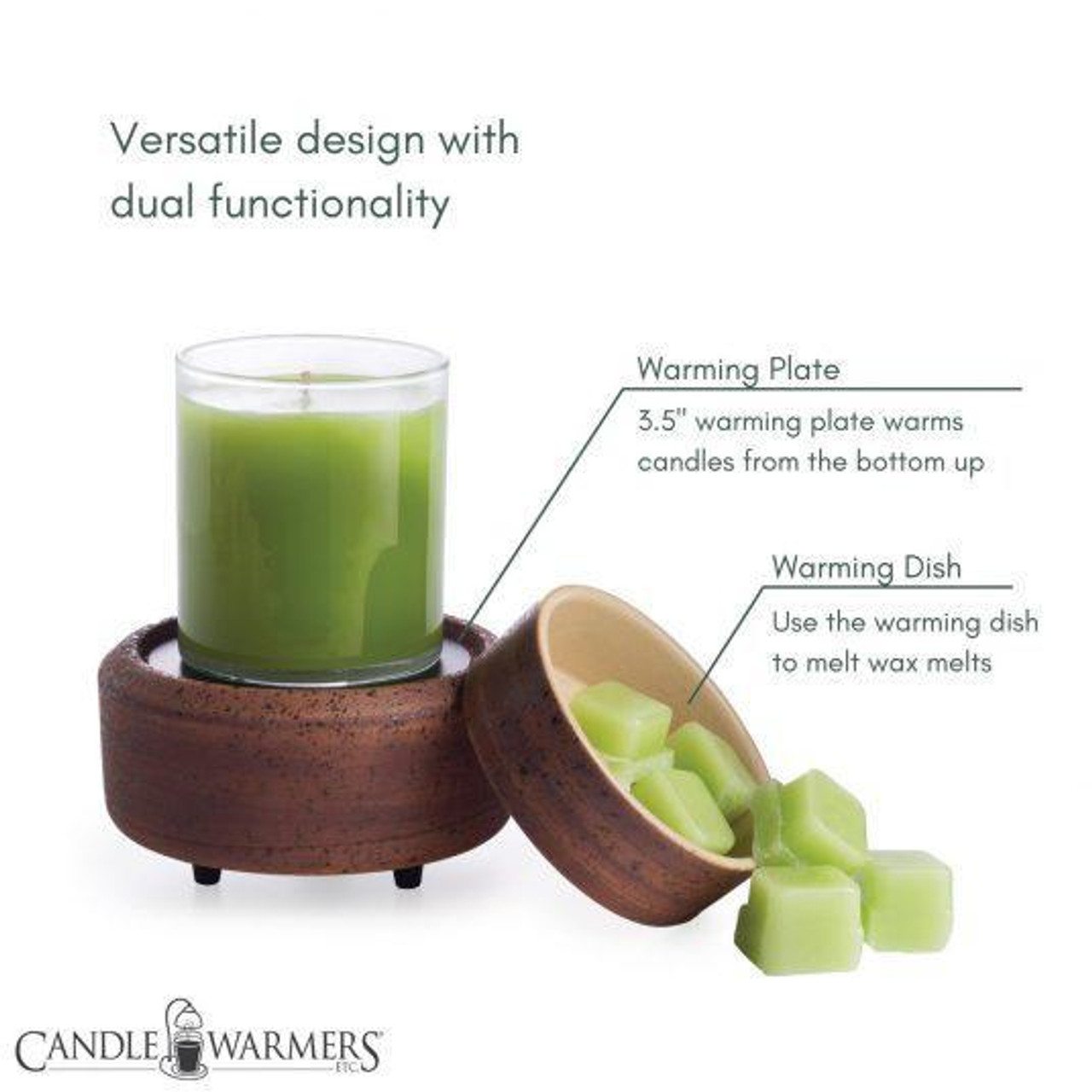 Candle Warmers 2-in-1 Classic Fragrance Warmer, Midas