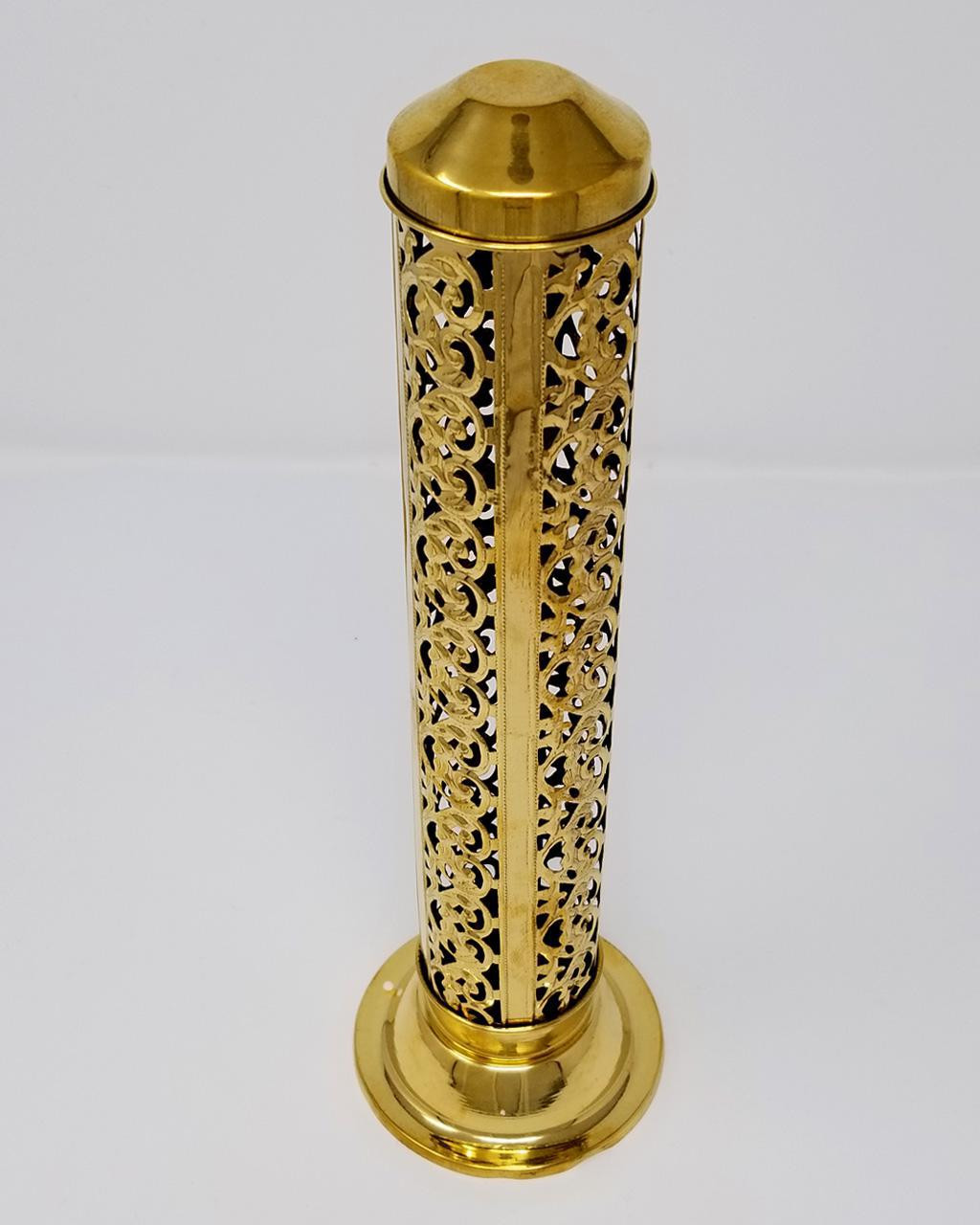 incense burner BRASS TOWER FILIGREE | Eco Candle Co.