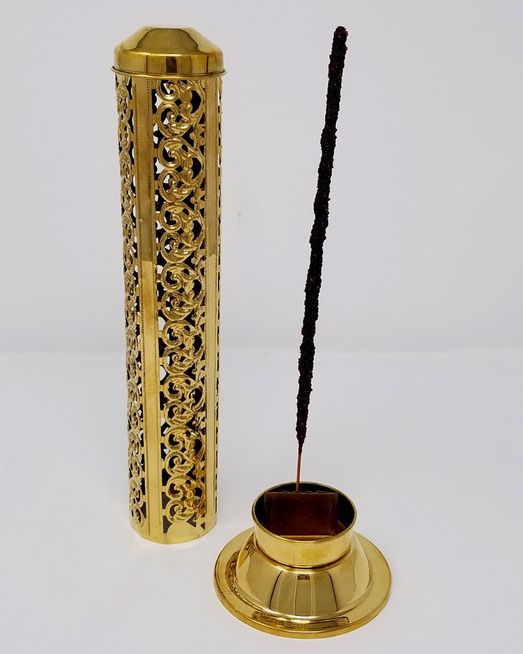 incense burner BRASS TOWER FILIGREE | Eco Candle Co.