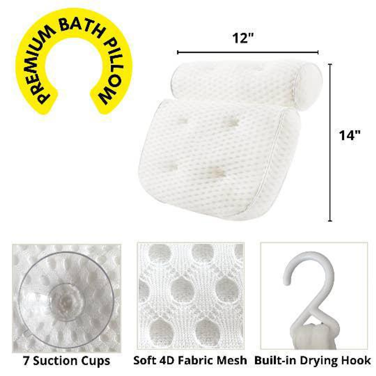  Efforest Bath Pillows for Tub Neck and Back Support