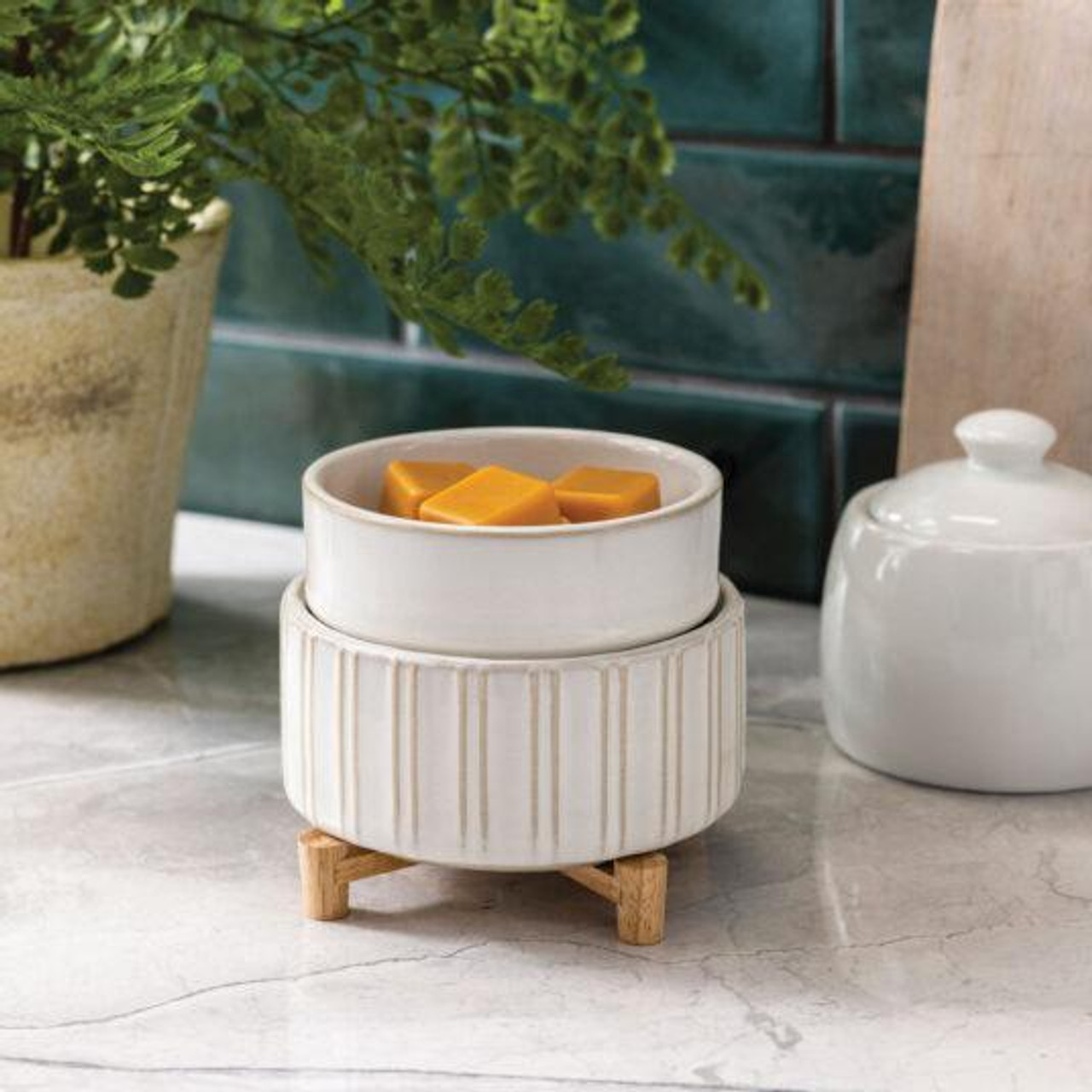 Wax Warmer-Ceramic & Wood 2 in 1 Classic. 1803 Candles - Best