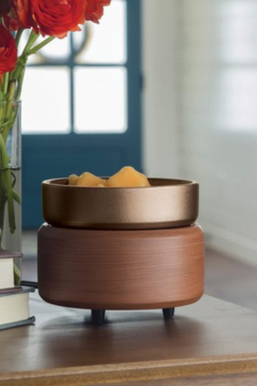 wax warmer 2-in-1 PEWTER WALNUT