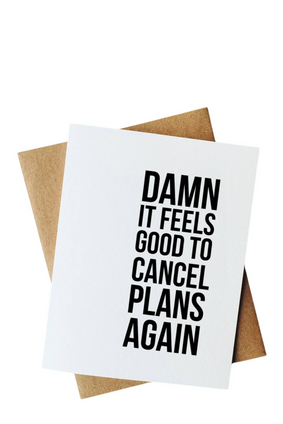 top hat card CANCEL PLANS