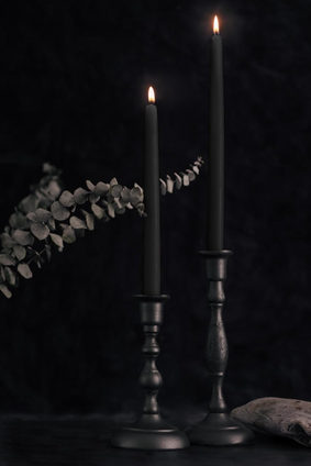 beeswax tapers 12" BLACK