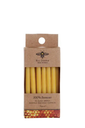 beeswax birthday candles NATURAL