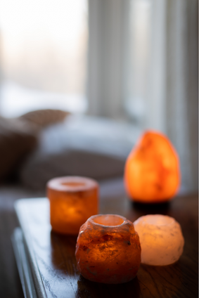 himalayan salt tea light holder SMALL WHITE
