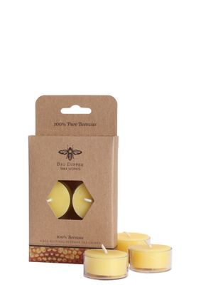 beeswax tea light NATURAL 6pk BD