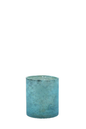 candle holder LIGHT BLUE GLASS