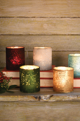 candle holder GREEN GLASS