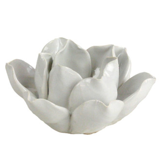 tea light holder LOTUS WHITE