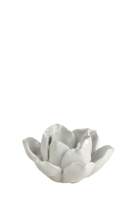 tea light holder LOTUS WHITE