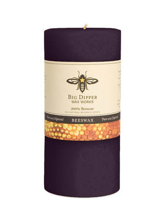 beeswax pillar 6" EGGPLANT BD