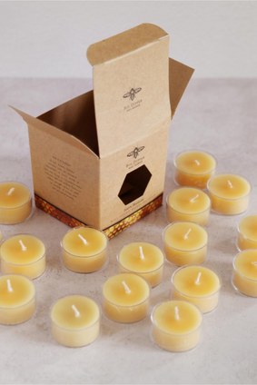 beeswax tea light NATURAL 16pk BD