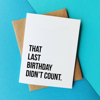 top hat card LAST BIRTHDAY