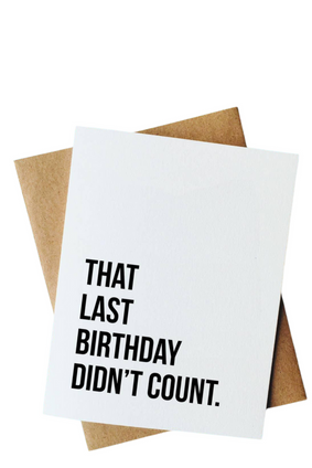 top hat card LAST BIRTHDAY