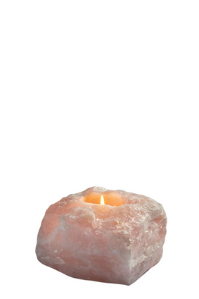 crystal tea light holder ROSE QUARTZ