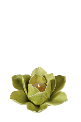 tea light holder LOTUS GREEN
