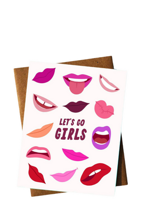 top hat card LET'S GO GIRLS