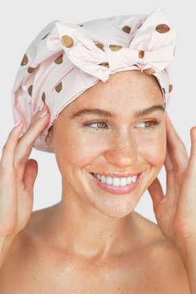 luxury shower cap BLUSH DOT